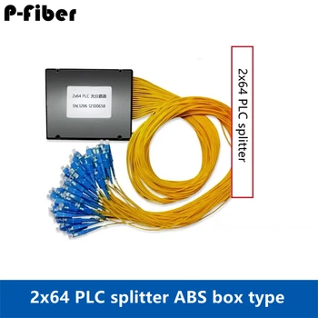 модуль разветвителя ПЛК оптического волокна 2x64 2 * 64 тип коробки SC FC ST LC тип кассеты с косичками FTTH соединитель желтый 2*64