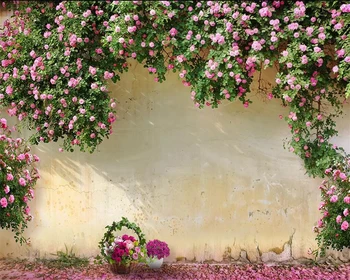 3D обои Beibehang, фрески, европейский ретро фон из розовых роз, обои для стен, украшение дома, фон для гостиной, спальни