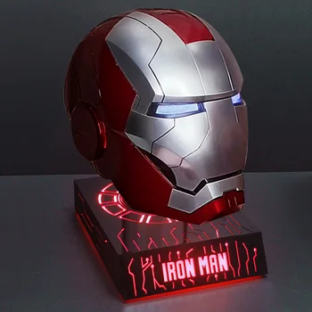 Железный человек 1: 1 Косплей Mk5 Шлем Marvel с автоматическим голосовым дистанционным управлением, Автоматическая маска, Светодиодная фигурка, подарки на День Святого Валентина