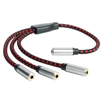 Аудиокабель Aux 3,5 мм, кабель-разветвитель на 3 розетки, кабель-разветвитель с микрофоном для наушников Mp3-динамика, устанавливаемых на голову, NOV99