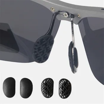 2 шт./пакет Черные силиконовые солнцезащитные очки с выдалбливающейся подушкой безопасности, мягкие носовые накладки, штыковые дышащие удобные противоскользящие очки