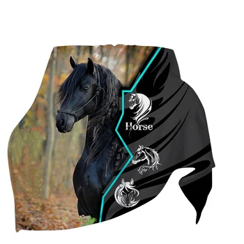 Теплое Фланелевое одеяло CLOOCL Frisian Horse с принтом животных, Походное одеяло для пикника, Офисное одеяло для сна, Шерп-одеяло