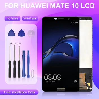 Протестировано 1 шт. 5,9 дюймов для Huawei Mate 10 ЖК-сенсорная панель, замена дигитайзера в сборе, дисплей ALP L09 L29 с рамкой