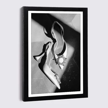 Черная фоторамка, Белая картина на холсте на высоком каблуке, деревянная рамка для фотографий размером 5x7, 8x12 дюймов, Рамки для фотографий для домашнего декора в скандинавском стиле
