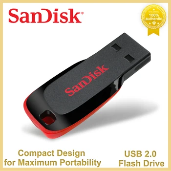 SanDisk USB 2.0 Флэш-Накопитель Cruzer Blade Pendrive 16 ГБ Оригинальные Флеш-Накопители Sandisk SDCZ50 Диск Памяти для портативных ПК Автомобильный U-Накопитель