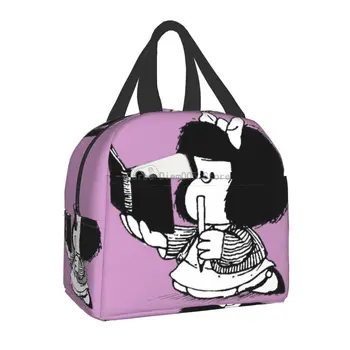 Mafalda С Ноутбуком Изолированные Сумки для Ланча для Женщин Quino Comic Cartoon Сменный Охладитель Термальная Коробка Для Бенто Работа Школа Путешествия