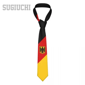 Эмблема флага Германии Мужские и женские галстуки Повседневные костюмы с клетчатым галстуком, Тонкий Свадебный деловой галстук Gravatas