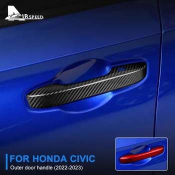 4шт Для Honda Civic 11TH 11gen 2022 2023 Чехол из настоящего твердого углеродного волокна, защита двери автомобиля, наклейки на ручки, аксессуары для чехлов
