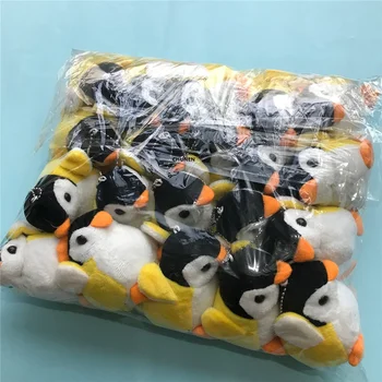 24ШТ. Плюшевая игрушка-подвеска в виде желтого пингвина, набитая хлопком длиной 8 см