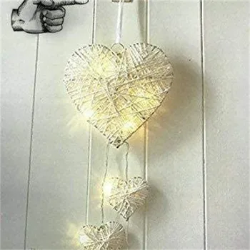 6 Дюймов Плетеное Подвесное украшение в форме сердца на День Святого Валентина со светодиодной подсветкой, подарок в атмосфере романтической сцены для подруги