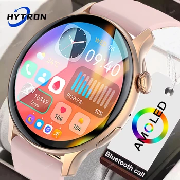 Женские Смарт-часы HYTRON 466 * 466 Amoled с 1,43-Дюймовым Hd-экраном, на котором Всегда отображается Время Звонков по Bluetooth, Спортивные Водонепроницаемые Умные Часы