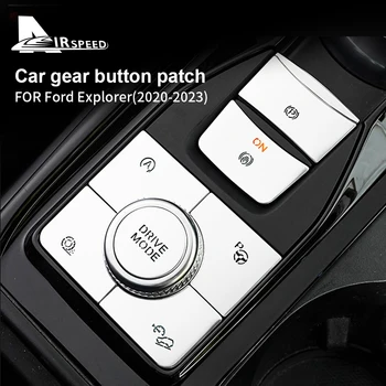 Наклейка на крышку кнопки переключения передач автомобиля с металлической полоской для Ford Explorer 2020 2021 2022 2023 LHD RHD Отделка Автоаксессуаров