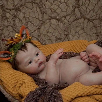 NPK 18-дюймовый винил для всего тела Reborn Baby Doll Meadow Размер новорожденного Реальное изображение Ручной работы-Видимые вены у корней волос