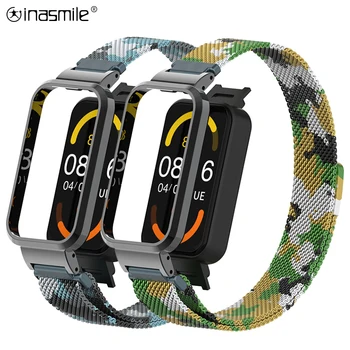 Цветной Регулируемый браслет 2В1 для Redmi smart watch band pro с металлическим ремешком + чехол для redmi band 2 smart Watch band