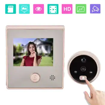 Умный видеодомофон с 2,8-дюймовым TFT-ЖК-экраном и 135-градусной широкоугольной инфракрасной камерой ночного видения для домашней безопасности Умный дверной звонок