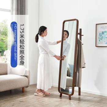Туалетное зеркало из массива дерева Hxl, домашнее напольное зеркало в полный рост, зеркало в спальню в полный рост с вешалкой для одежды