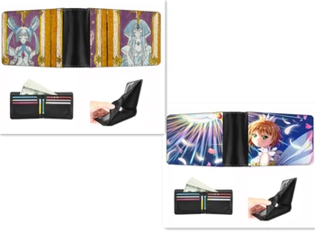 Бутик-короткий кошелек с логотипом Anime Card Captor, новый кошелек для карточек для мальчиков и девочек, кошелек с двойным складыванием