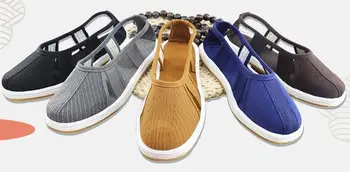 EU35 ~ EU46 летняя обувь шаолиньского монаха ручной работы из хлопка ручной работы, сандалии для боевых искусств лэй дзен лохан/монахиня-архат кунг-фу серый/коричневый/синий/черный