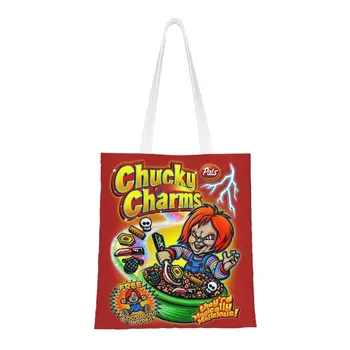 Милые подвески с Чаки для детских игр, сумки для покупок, многоразовая холщовая сумка для покупок из фильмов ужасов, сумка для покупок через плечо