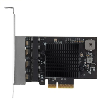 4-портовая сетевая карта PCIe X4 4 смарт-чипа RJ45 Ethernet Сервер/настольная сеть