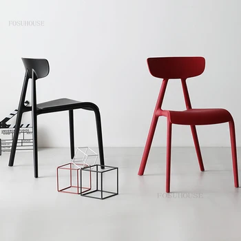 Скандинавские Пластиковые обеденные стулья, мебель для столовой, Кухня, креативный Обеденный стул, Дизайнерские Простые Современные ресторанные кофейные стулья
