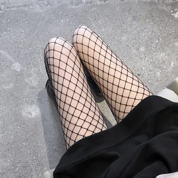 Taobao, сексуальные носки с рыболовной сетью, женские черные шелковые чулки, сетка, красные ins, модный выдолбленный сетчатый комбинезон, носки JK