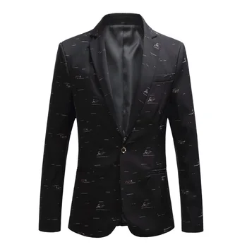 2022 Новые мужские маленькие костюмы Внешняя торговля Костюм с принтом большого размера Тренд Молодежной моды M-6XL Повседневная куртка