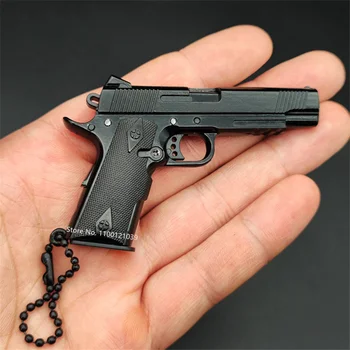 Эксклюзивные продажи 1: 3 Пистолет Colt 1911, Миниатюрная модель брелка из сплава, Подарочный рюкзак, Подвеска, Украшение, Игрушка Для мальчика, Любимая