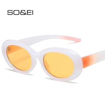 Солнцезащитные очки SO & EI Retro Y2K с овальным градиентом, Женские Модные Солнцезащитные очки с желеобразными оттенками UV400
