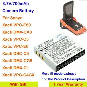 Cameron Sino 700 мАч Аккумулятор для камеры DB-L20, DB-L20A для Sanyo Xacti E60, C1, C4, C5, C6, CA8, J4, CG65, E6, E7, CG6, CG9, CA8, CA65, CA9