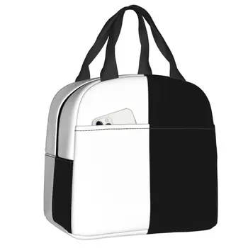 Этан Маркиплиер Марк Черно-Белый Разделенный ланч-бокс-холодильник с термоизолированным ланч-боксом для женщин, сумки для школьных продуктов для пикника