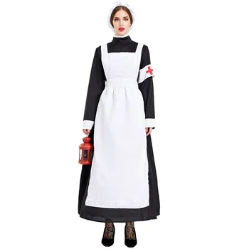 Женская Викторианская историческая военная форма, костюмы медсестер для взрослых, костюм для ролевых игр, костюм для косплея на тему Хэллоуина