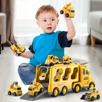 Сборный грузовик для перевозки игрушек, машинки, инженерные машины, экскаватор, бульдозер, наборы моделей детских развивающих игрушек для мальчиков
