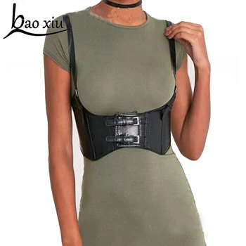 Новый винтажный женский панк-готический кожаный широкий пояс для связывания тела, скульптурный жгут, Поясной ремень, ремни, подтяжки на груди, пояс для платья