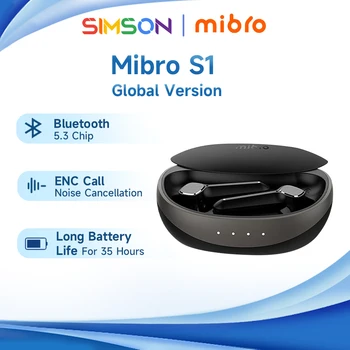 Наушники Mibro S1 TWS Bluetooth 5.3 IPX5 Водонепроницаемый аккумулятор емкостью 600 мАч HiFi Стерео шумоподавление Сенсорное управление Беспроводные наушники