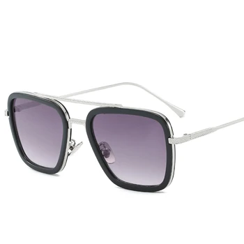Солнцезащитные очки Tony Stark роскошного дизайна, женские очки в тонкой металлической черной оправе, мужские очки в звездном стиле Wild Oculos UV400