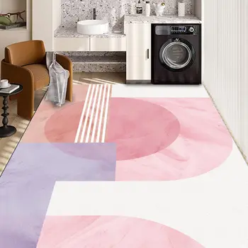 Милый декор комнаты, розовый геометрический ковер для гостиной, роскошные декорации, прикроватные тумбочки для спальни, коврики большой площади, Кавайный декор комнаты