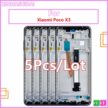 5 шт./лот Для Xiaomi Poco X3 ЖК-дисплей M2007J20CG ЖК-дисплей Для Xiaomi Poco X3 NFC С Заменой Сенсорного Планшета В сборе