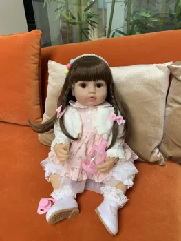 55 см оригинальный NPK полное тело силиконовая кукла bebe reborn girl baby princess игрушка в Подарок на день рождения игрушка для ванны гибкая мягкая на ощупь настоящая