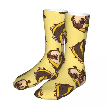 Женские носки Funny Bee Puglie Cute Pug Dog 2022, мужские спортивные носки