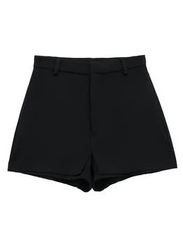 Willshela Женские модные черные плиссированные мини-юбки на молнии спереди, шорты, винтажные женские шикарные шорты с высокой талией