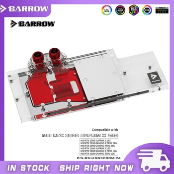 Водяной блок графического процессора Barrow 3090 3080 для MSI RTX 3090/3080 GAMING X TRIO, Кулер для графического процессора ARGB с полным покрытием, BS-MSG3090M-PA
