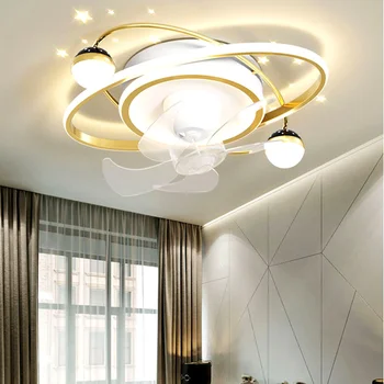 Люстра освещает Новый декор спальни в скандинавском стиле 2023 года, светодиодная подсветка для потолочного вентилятора, подвесная лампа для ресторана, столовая с дистанционным управлением