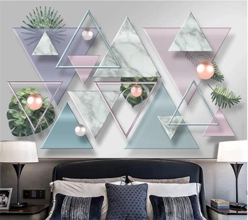 Пользовательские обои 3d стерео фреска современный минималистичный геометрический мраморный мозаичный ТВ фон обои для домашнего декора фотообои обои 3d