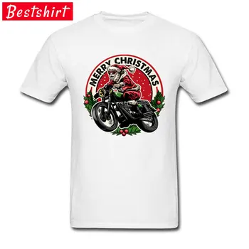 Мужские футболки в стиле хип-хоп, мотоциклетные футболки с Санта-Клаусом, Белая футболка с Рождеством, лучший подарок, толстовка, одежда