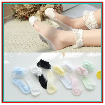 3 пары/лот, Летние Детские шелковые носки для маленьких девочек, тонкие носки в цветочек, дышащие однотонные сетчатые детские носки для 2-12 лет