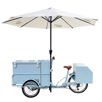Передвижные уличные велосипеды для продажи мороженого с мотором и холодильником для мороженого и прохладительных напитков