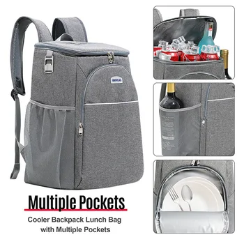 Двойные сумки на молнии, Пивная Уличная коробка, Рюкзак для пикника, Еда, напитки, Большой Холодильник для хранения, Теплоизолированная Емкость для обеда