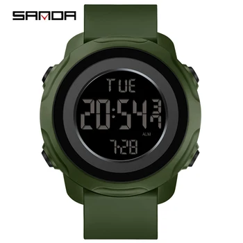 Модные Новые Водонепроницаемые мужские часы Sanda от ведущего бренда, многофункциональные светящиеся цифровые наручные часы, спортивные студенческие часы на открытом воздухе