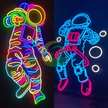 Неоновые огни астронавта-Индивидуальные неоновые огни-Неоновые огни аниме-Оформление мероприятий-Светодиодный логотип-Украшение комнаты